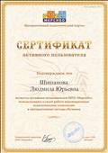 Сертификат активного пользователя ИПП "Мерсибо".